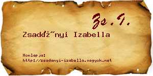 Zsadányi Izabella névjegykártya